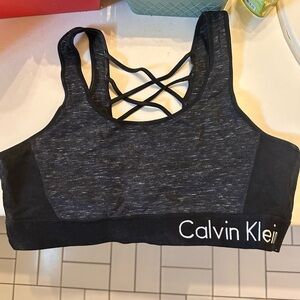 Calvin Klein Performance cross back heathered cotton sports bra